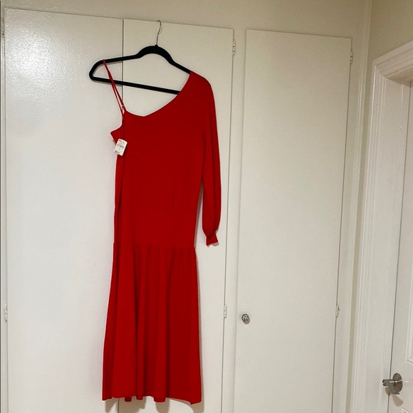 A.L.C Shara Elegant Red One-Shoulder Dress - Picture 4 of 8